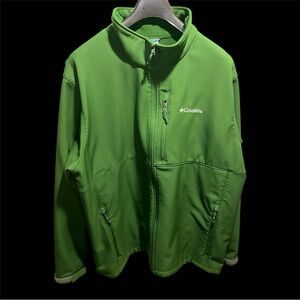 Big & Tall - 3XL Tall Green Columbia Full Zip Fleece Lined Jacket Windbreaker